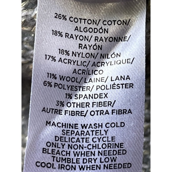 Ann Taylor Sweater Womens L Large Gray Animal Print Wool Blend Soft Turtleneck - Picture 7 of 8